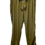 A pea in the pod NWT Underbelly Satin Jogger Pants Olive Size Large Maternity Photo 1