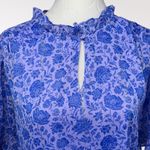 J.Crew Floral Ruffle Neck Blouse Keyhole Neck Medium Photo 1