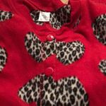 Valentine’s Leopard Heart Pajamas Onesie Longhorns size small Red Photo 1