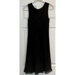 Simply Silk Dress Sz Large Black Midi Sleeveless Lined Ruffle LBD Formal Career Photo 1