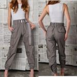 Balance Athletica Vitality  Noa Cargo Jogger Pant Size Small Grey Belted Photo 1