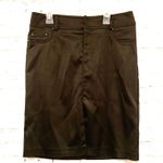 Cache Black Satin Front Slit Embellished Skirt Photo 0