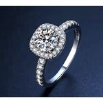 Boutique 2ct‎ Pave Halo Round Platinum Silver Diamond Engagement Ring, Sz 10 Photo 11
