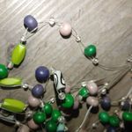 Necklace Statement Multicolored Beaded Adjustable Chain Lobster Clasp 16 inch Green Photo 6