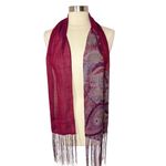 ❄️ 100% Pure Wool Women’s Lightweight Fringed Scarf Red Photo 1