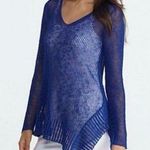 Eileen Fisher Petite Airy Asymmetrical Linen Blend Rib Tunic Top Coastal Small Photo 0