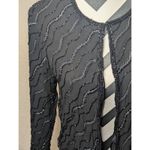 Vintage Papell Boutique Evening Black Beaded Jacket L 100% Silk Bolero Size L Photo 2