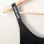 Nike | Black Criss Cross Back Tank White "Just Do It" Word Athletic | Small Photo 2