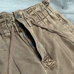 Free People Margate Paper Bag Pleated High Rise Brown Ankle Trousers Size Small Photo 7
