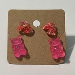 None Glitter Unicorn Studs Gummy Bear Studs Pink Set Photo 1