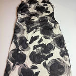 Ann Taylor  Petite 2P Floral Print Cotton Blend Dress‎ Black Gray White stained Photo 0