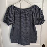 Madewell  Texture & Thread Peasant Top in Navy White Stripe W-516 Sz S Photo 10
