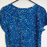 Lilly Pulitzer Etta V Neck Shirt Womens Medium Blue My Favorite Spot Leopard Photo 7