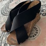 a.n.a Black Wedge Sandals Platforms Cork Womens 8.5 Photo 3