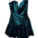 Ever New Bubble Hem Mini Velvet Emerald Dress Heart Diamanté Sz 8 Petite Party Green Photo 3