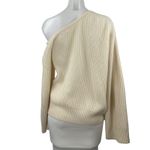Reformation Cream Cashmere One Shoulder Long Sleeve Rib Knit Sweater Top Size S Photo 1