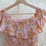 ASTR floral print ruffle off- shoulder mini dress smocked bodice size M Photo 8