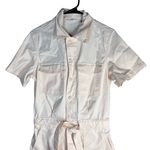 Levi's  Romper Womens Size‎ Small Light Pink Short Sleeve Tie Waist Button Front Photo 2