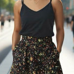 Gap Black Multicolor Confetti Pleat Mini Skater Skirt – Abstract Print Size 10 Photo 0