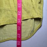 Maison D'Amelie Paris Lime Green Faux Silk Short Sleeve Top L Large Lightweight Photo 6