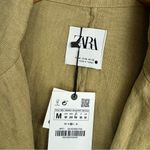 ZARA NWT  Carmen Linen Blazer Jacket Sz Medium Olive Green Lagenlook Photo 7