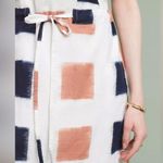 Anthropologie  The Odells Yarn-Dyed Henley Shirt Dress Ikat Print Navy Small Photo 5