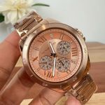 Michael Kors NWT Alex Rose Gold-Tone Stainless Steel Watch Photo 6