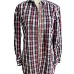 Aerie  Women's Button Down Top Small Blue White Pink Photo 0