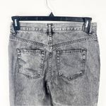 Free People Maggie Black Wash Button Fly Busted Knees Sharkbite Hem Jeans 26 Photo 5