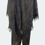 Roberto Cavalli Brocade Pattern Shawl Scarf Black Metallic Threading 60 X 60 Photo 0