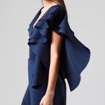 Karla Garzaro Elegant Navy Ruffle bodysuit Blue Photo 2
