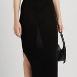 Aya Muse Alpin Beaded Open Back Halter Dress Black Size XL NWT Photo 0