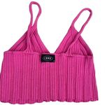 Cider Knit Jersey Women’s Pink & Orange Ribbed V-Neck Cropped Gypsy SZ S # 1117 Photo 3