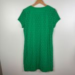 Isaac Mizrahi Live! Green Lace Crochet Knit Shift Dress Medium Preppy Church Photo 2