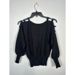 Vintage Mondi West Germany Size 36 Women Top Sweater Cutout Shoulder Black Retro Photo 3