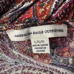 American Eagle  Large A-Line Mini Dress Paisley Halter Keyhole Lightweight Pocket Photo 8
