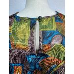 Adolfo Y2K Blouse Abstract Print Shirt Jewel Tone Retro Art Pattern Women's 10 Photo 7