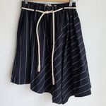 Vince Striped Asymmetrical Rope Tie Skirt Black White Sz Small Photo 1