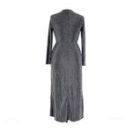 Reformation  Carlyle Metallic Shimmer Midi Dress Long Sleeve Size XL Silver Photo 1