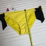 Roxy  Yellow With Black Polka Dot Tie Side Swimsuit Bikini Bottom L Large NWT $36 Photo 1