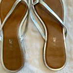 American Eagle Outfitters Silver and Brown Flip Flop Sandals - Size 8 Photo 1