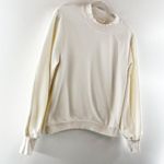Nation Ltd  Crewneck Long Sleeve Pullover Sweatshirt White Medium Photo 5
