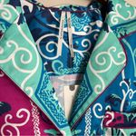 Anthropologie NWT  Silky Pajama Top Button Down Fuchsia/mint‎ Women’s Size XXS Photo 5