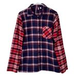 Nordstrom  Cotton Plaid Red & Blue Button Down Shirt(Size Medium) Photo 0