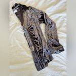 Sophie Rue  Small Deep Violet Crushed Velvet Rushed Button Up Shirt Purple Photo 5