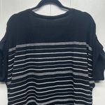 Avenue Striped Neutral Womens Short Sleeve Sweater Size 26/28 Stretch Gray Black Photo 6