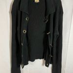 VON Saken Women’s Black Heavy Cotton Sweater Jacket Toggle Buttons Black L Size M Photo 1
