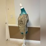 United Colors Of Benetton Off-Shoulder Blouse Women’s Size M Beige Button Front Photo 2