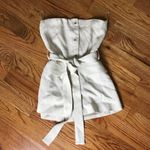 ZARA linen Strapless Button-Down Blouse NWT Photo 0