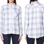 Rails Hunter White Blush Blue Patriot Plaid Button Down Flannel Shirt Size S Photo 13